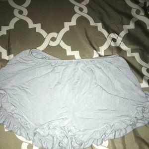 Light blue ruffle shorts